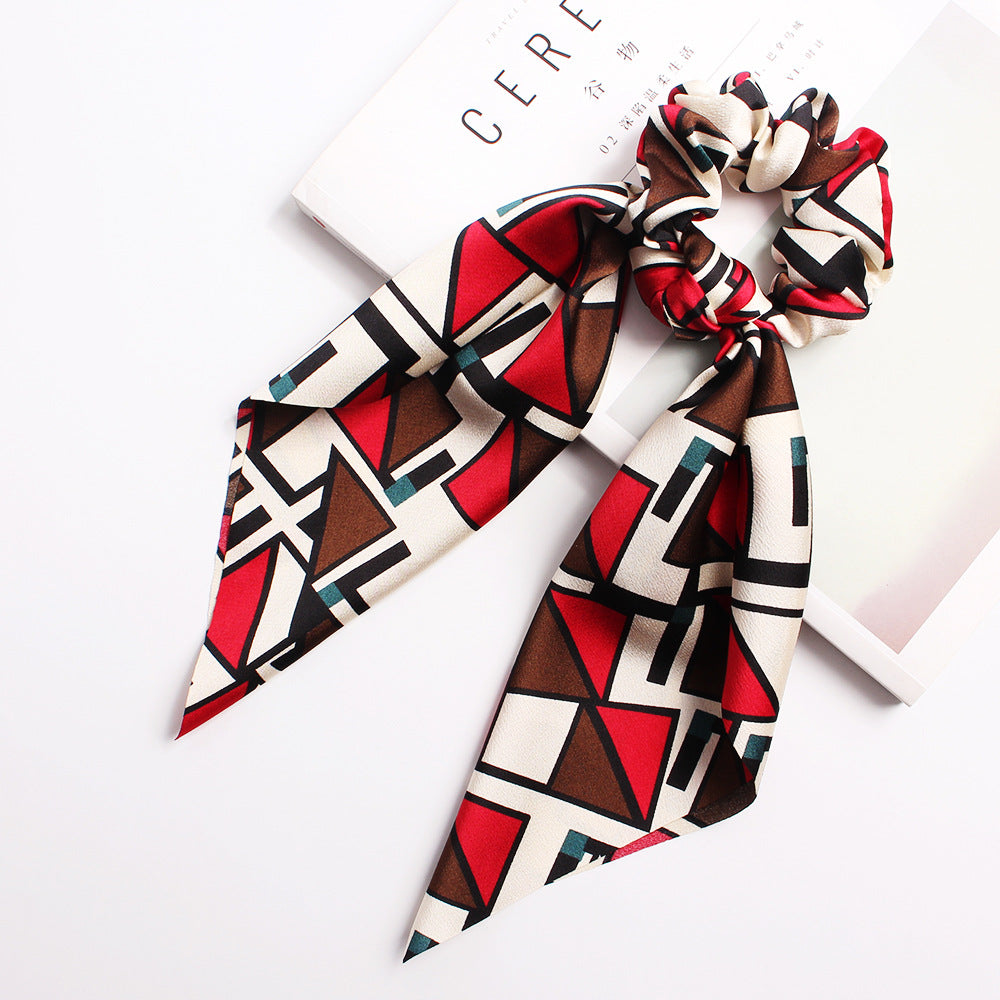 Ribbon Ponytail Printed Large Intestine Hair Tie