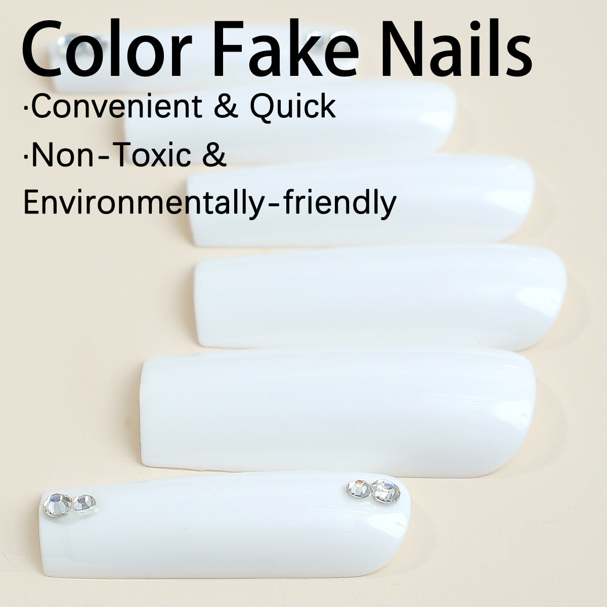 Long Water Pipe Wear Diamond Embellishment Nail Tip Patch