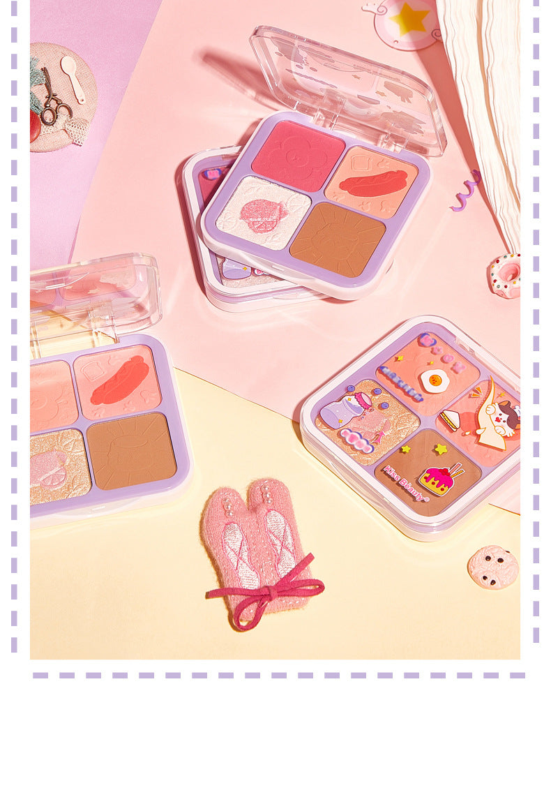 Kiss Beauty Blush Highlighting Repairing All-in-one Disc Pearlescent Brightening Clavicle Natural Three-dimensional