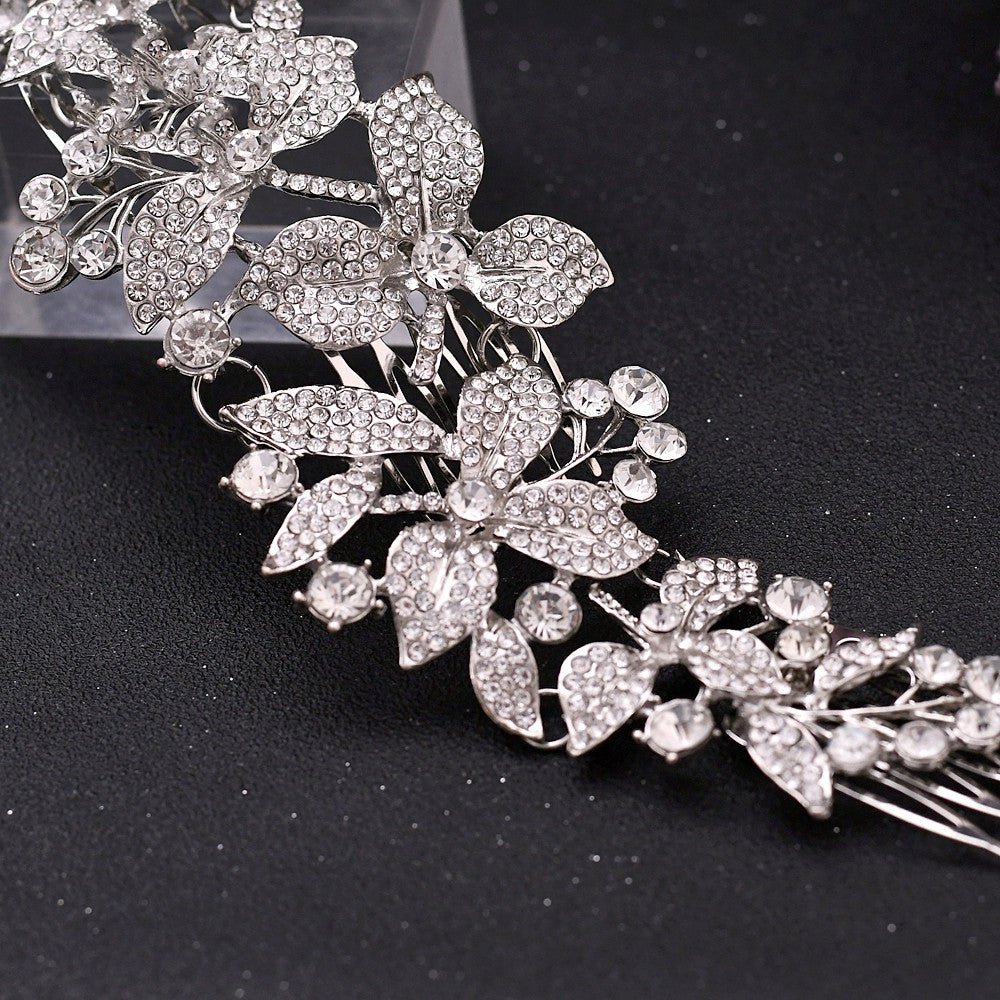 Adjustable alloy flower full drill comb