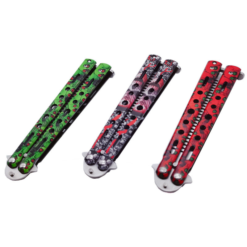 Butterfly Folding Knife Not Open Blade 3D Practice Butterfly Comb
