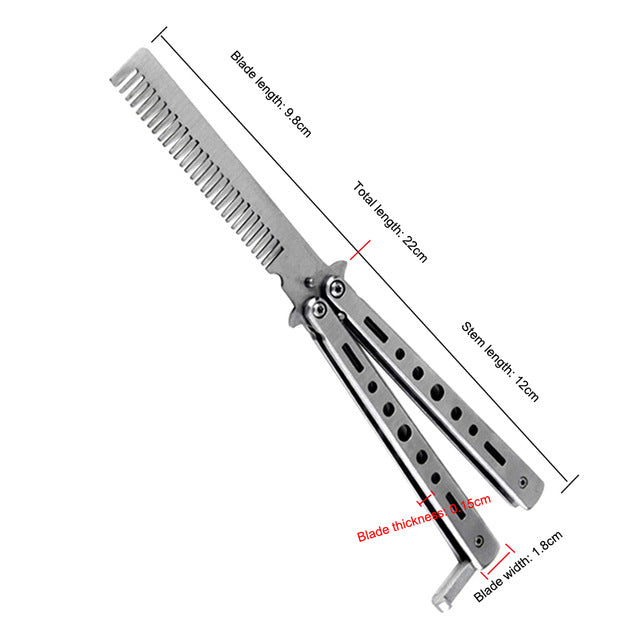 Folding Butterfly Comb Stainless Steel Practice Knife