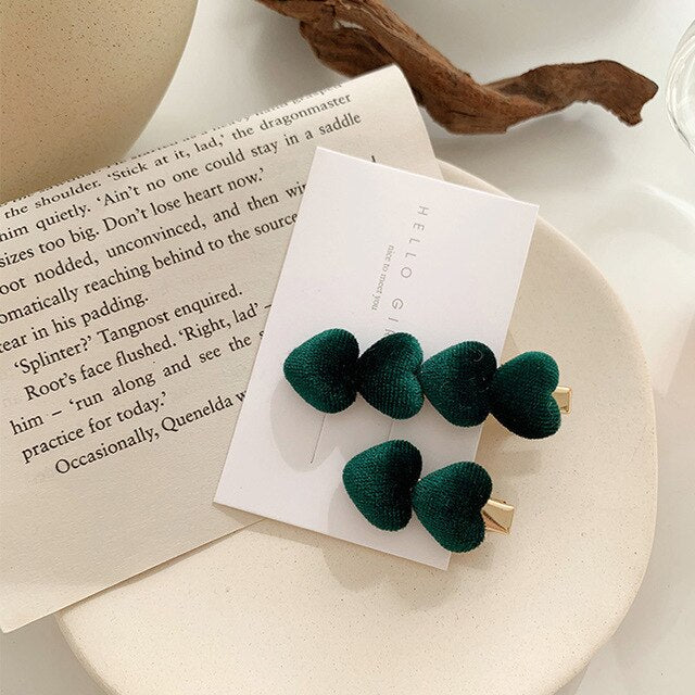 Korean Gold Velvet Love Hairpin All-match