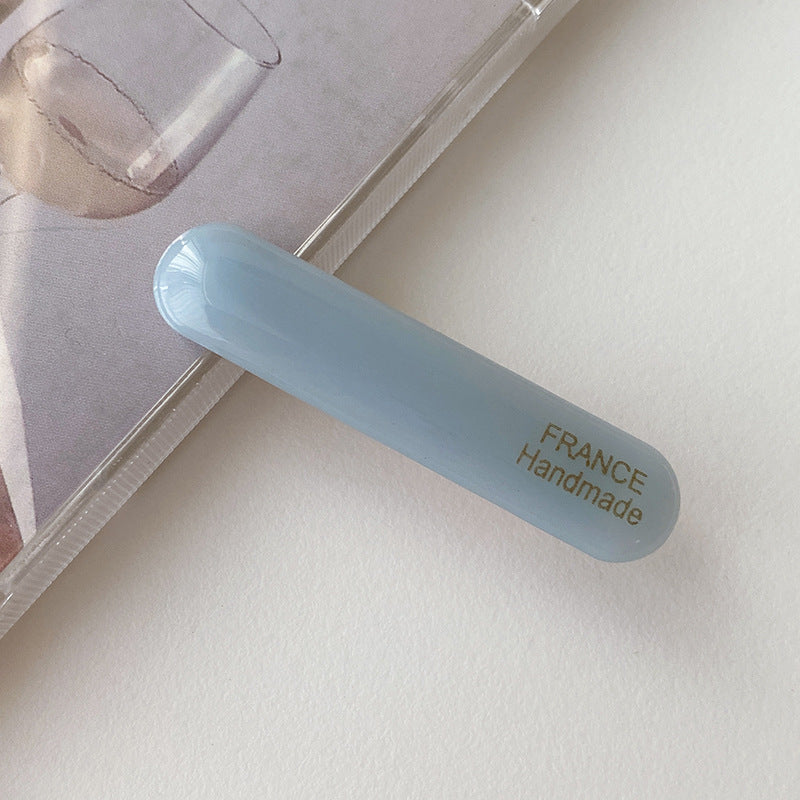Female Color Oval Acetate Hair Clip Bar Shaped Clip