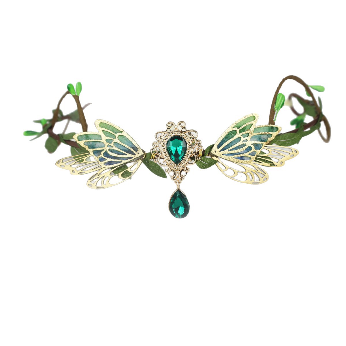 Mori Fairy Style Green Butterfly Wings Headband Elf Headband