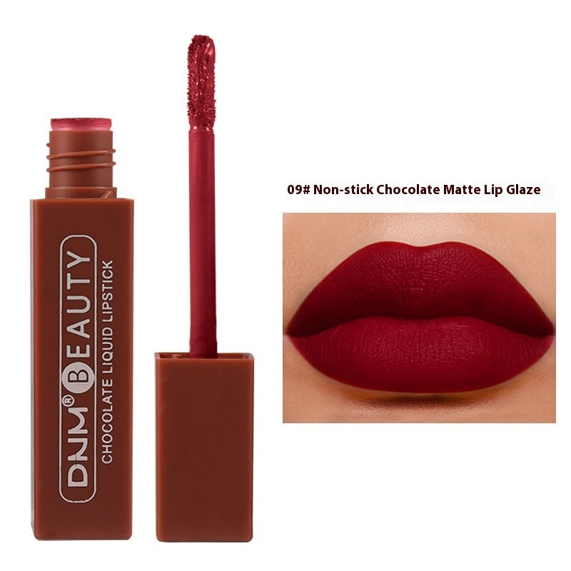 Silky No Stain On Cup Chocolate Lip Lacquer Long-lasting Matte Waterproof