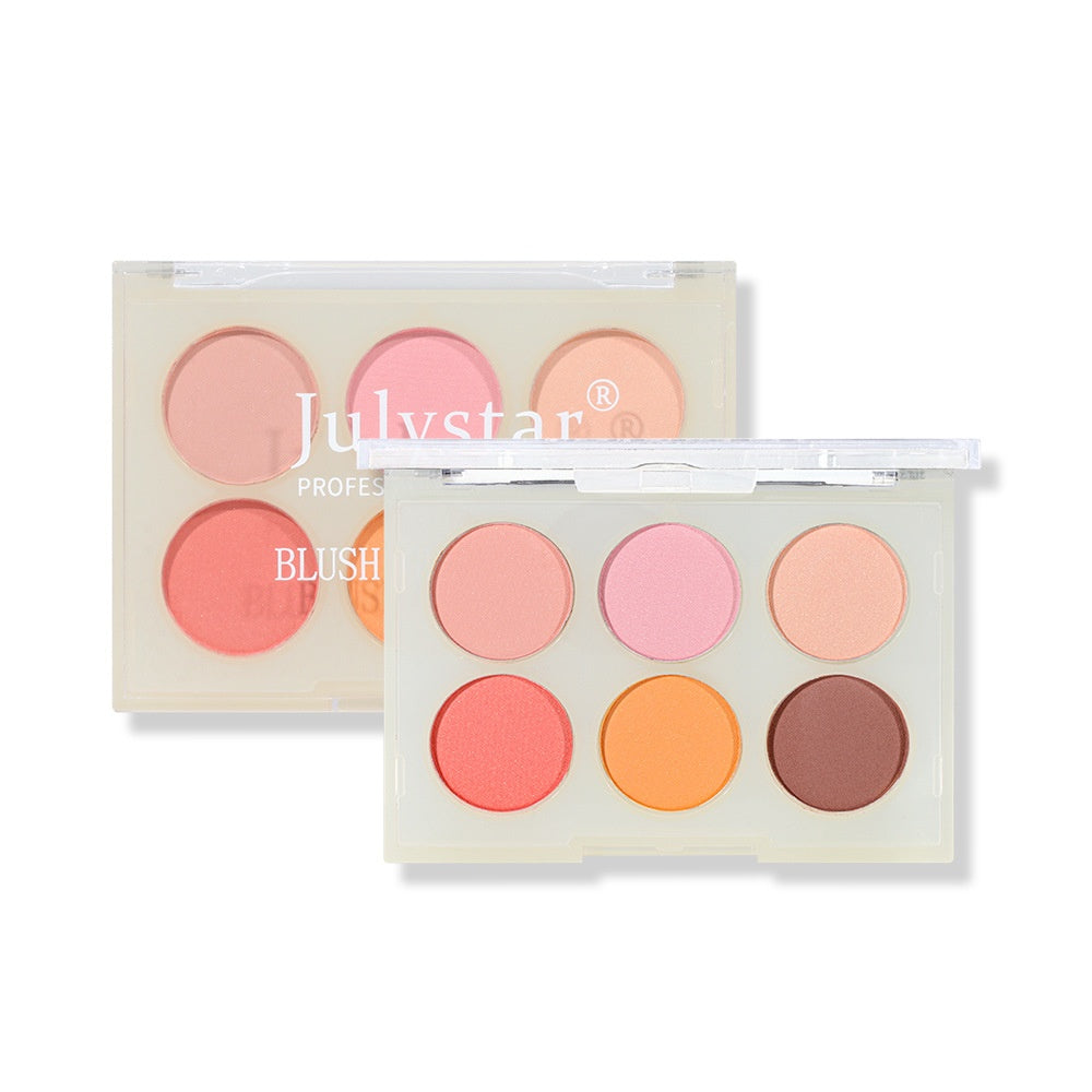 Julystar Beauty Matte Rouge Blush Repair Three-dimensional Eye Shadow Six-color Integrated