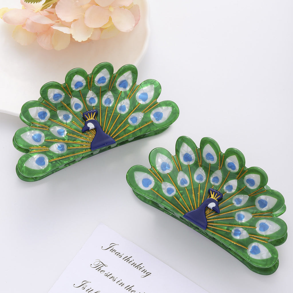 Retro Style Peacock Creative Animal Shark Clip