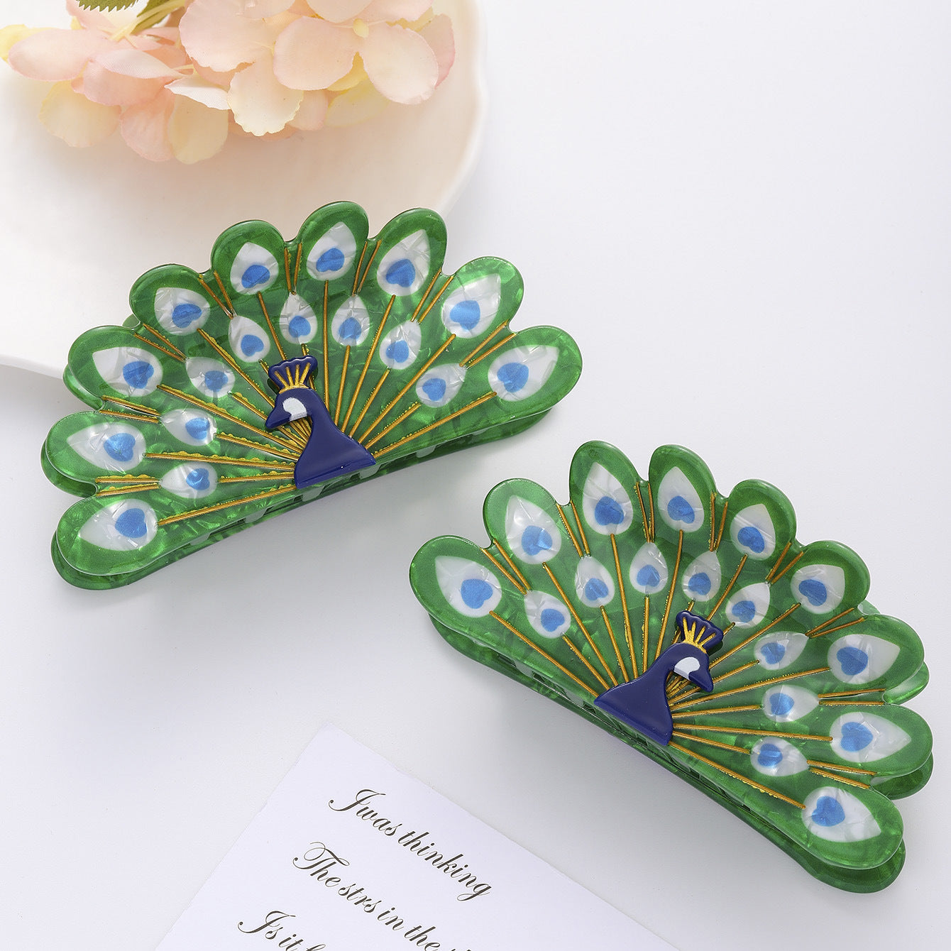 Retro Style Peacock Creative Animal Shark Clip