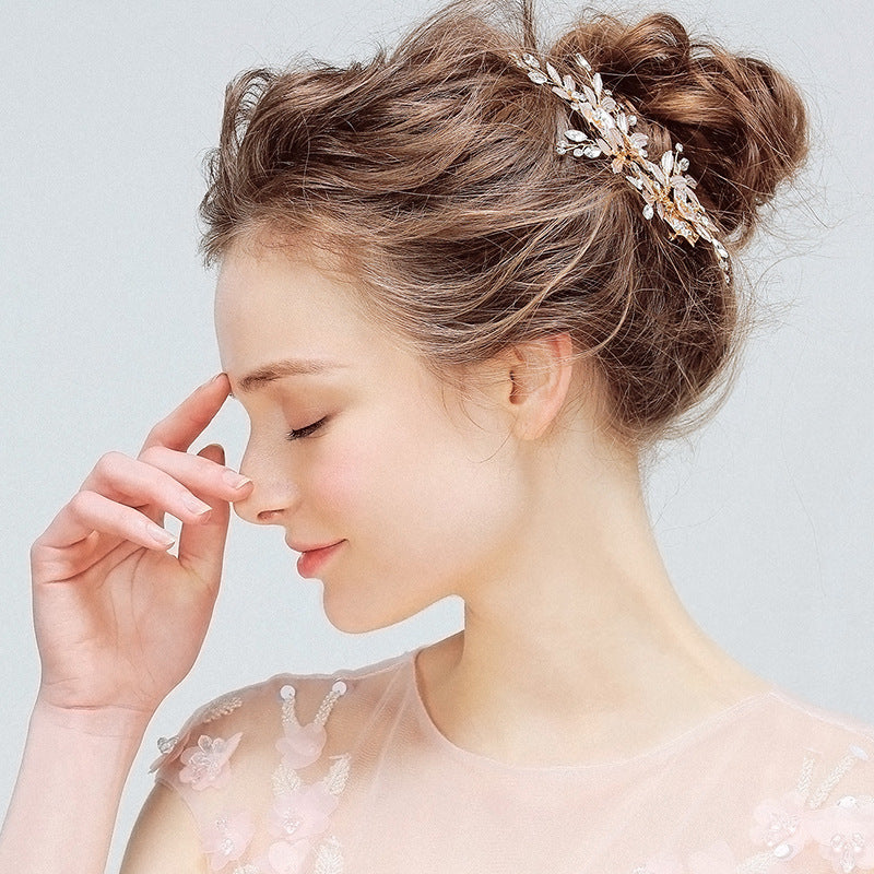 Bridal Hairpin Wedding Alloy Jewelry Headdress Fashion Rhinestones