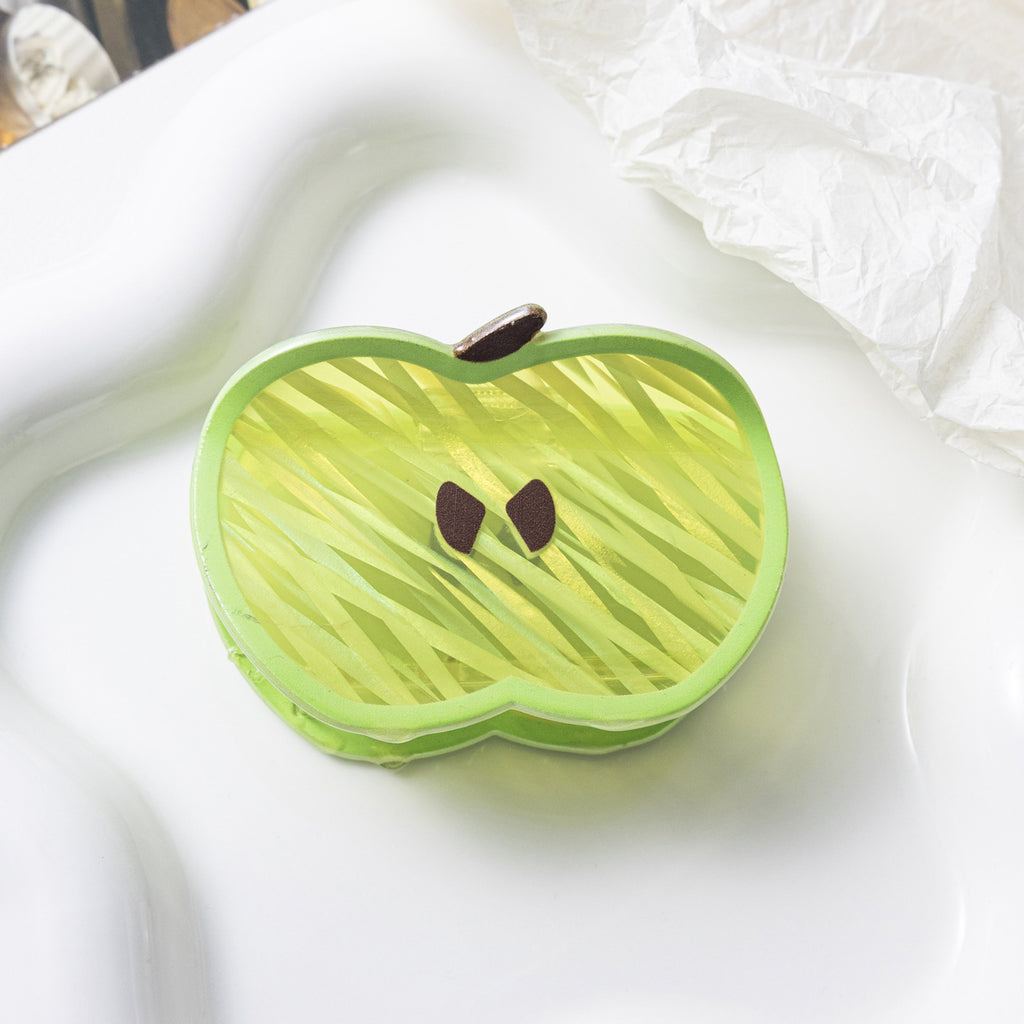 Cute Green Apple-shaped Claw Clip With Fruit Theme