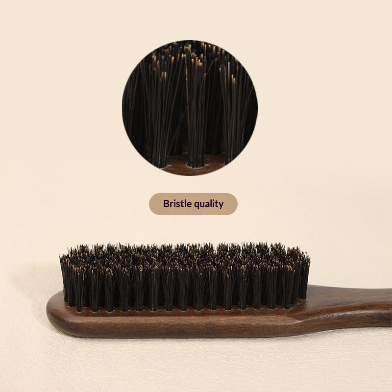 Boar Bristle Beard Comb Solid Wood Hair Brush For Mens Beards