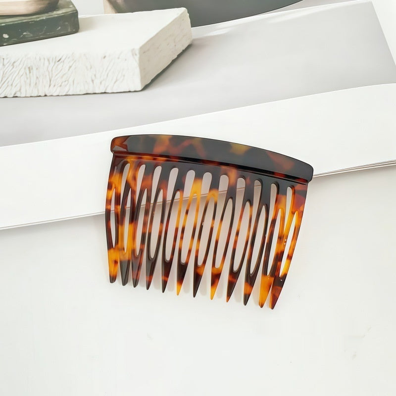 Pixie-cut Bangs Leopard-print Non-slip Hair Bun Comb