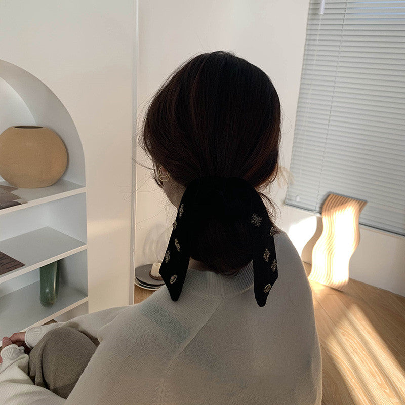 Velvet Hair Rope Women's Bow Headdress High Elasticity