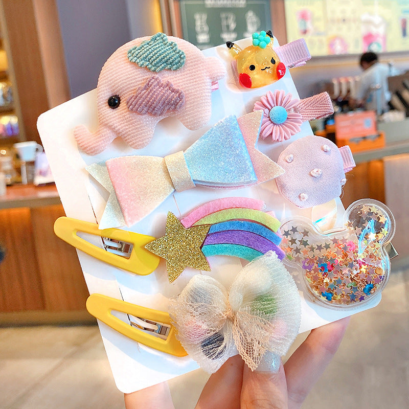 Children's bow hairpin headwear set