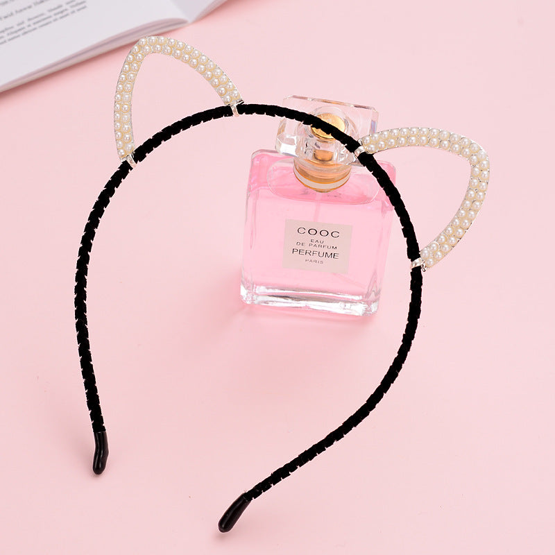 Cute Handmade Diamond Little Devil Cat Ear Headband