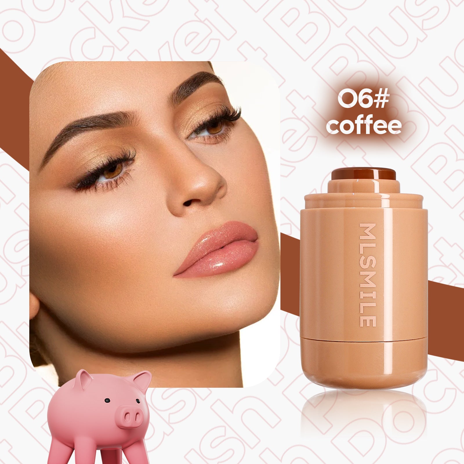 MLSMILE Blush Stick 6-color Highlight Brightening Portable