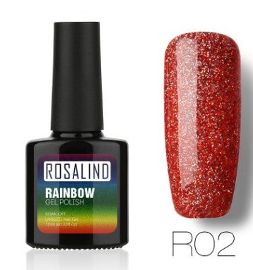 Rosalind Nail free, long-lasting, non-toxic, nail polish, ROSALIND phototherapy glue, star studded rainbow system.