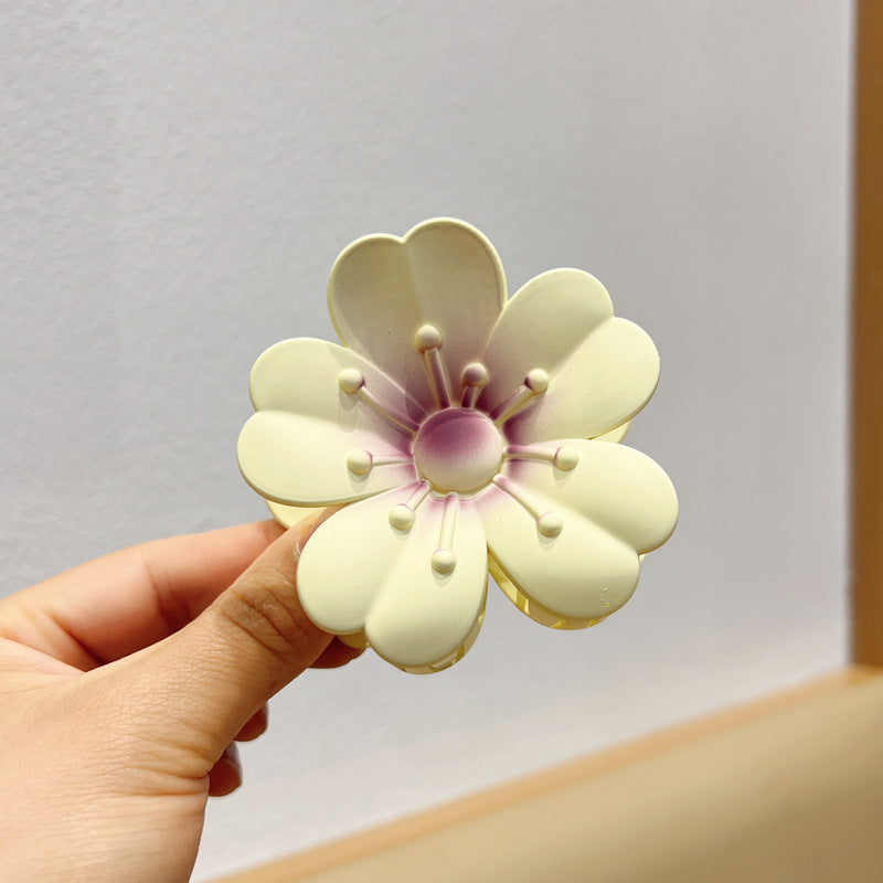 Frosted Large Egg Flower Barrettes Women