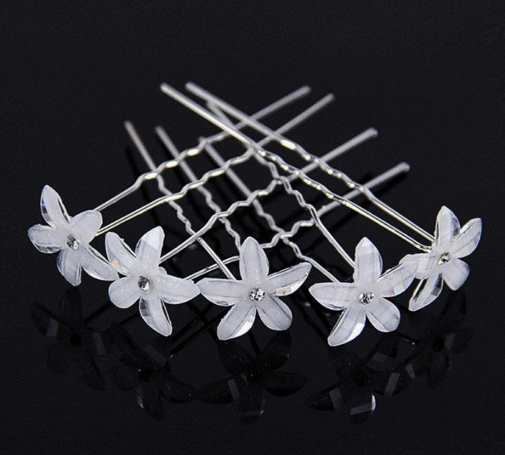 Acrylic five petal diamond flower fork
