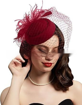 Vintage Bridal Veil Headdress Veil Billycock