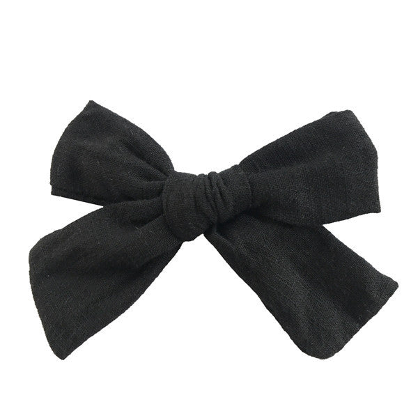 Cotton and linen bow hairpin