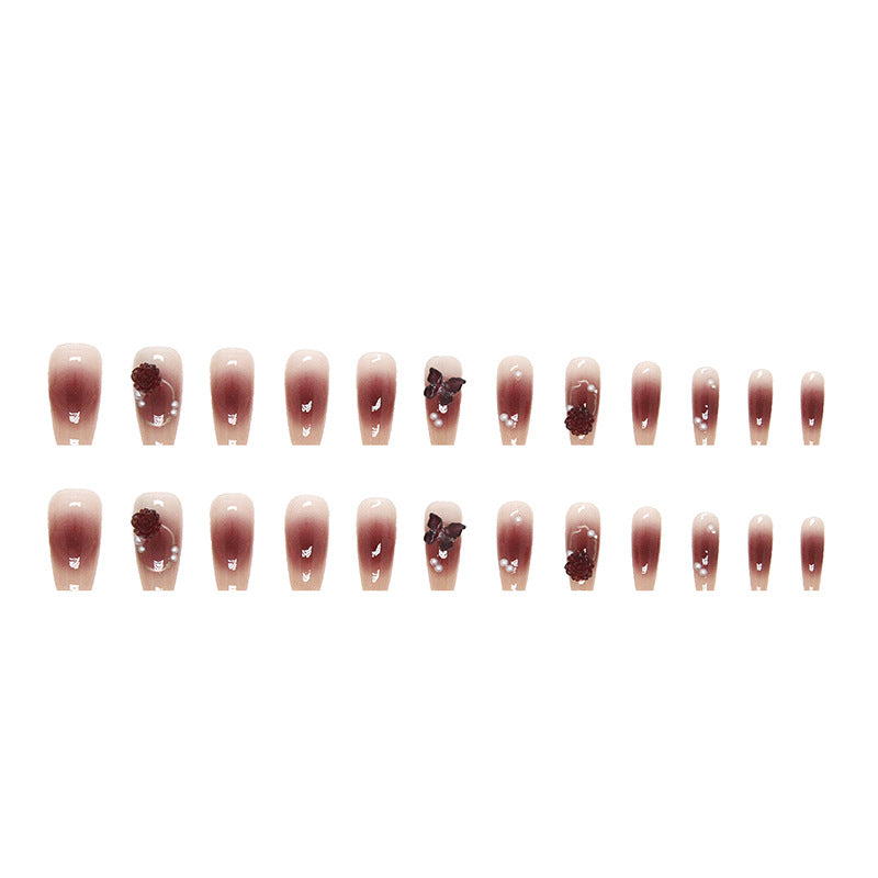 Butterfly Camellia Pearl Combination Nail Sticker