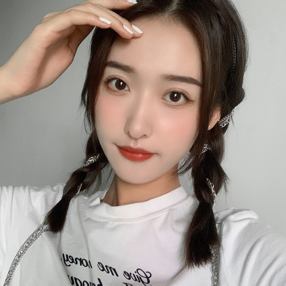 Trendy Street Shooting Geometric Metal Chain Side Clip Hairband