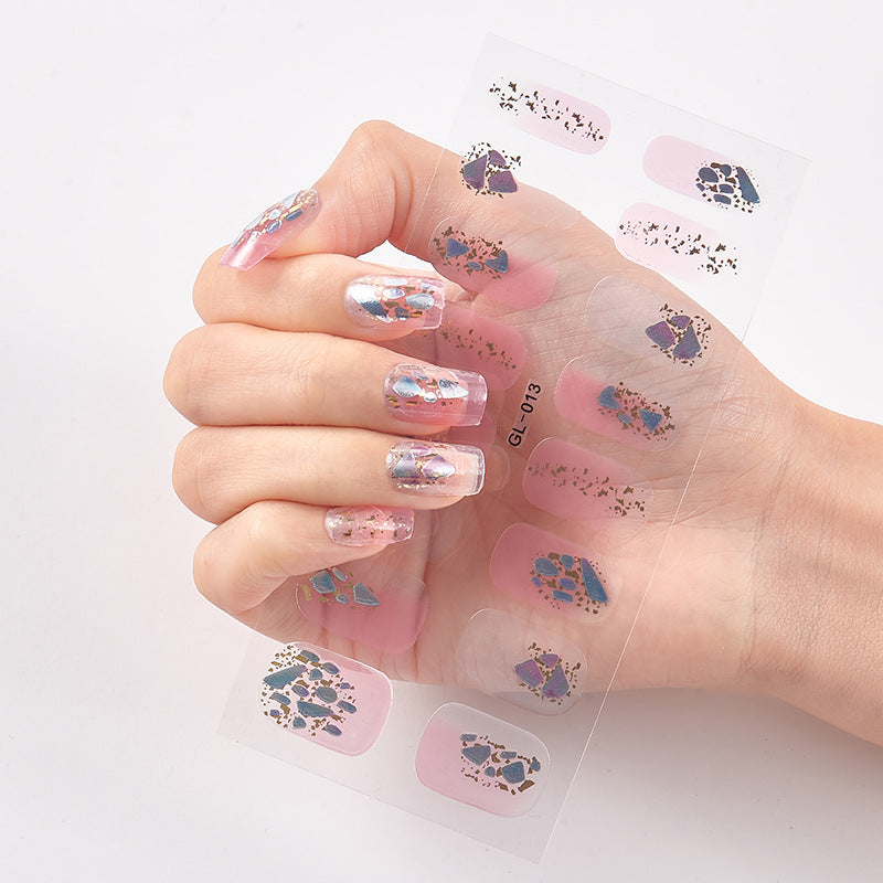 Younail Bronzing Cat's Eye Letters Color Nail Polish Film Nail Stickers Full Stickers