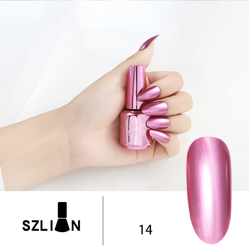 SZLIAN Metallic Silver Lasting Non-Peelable Mirror Nail Polish
