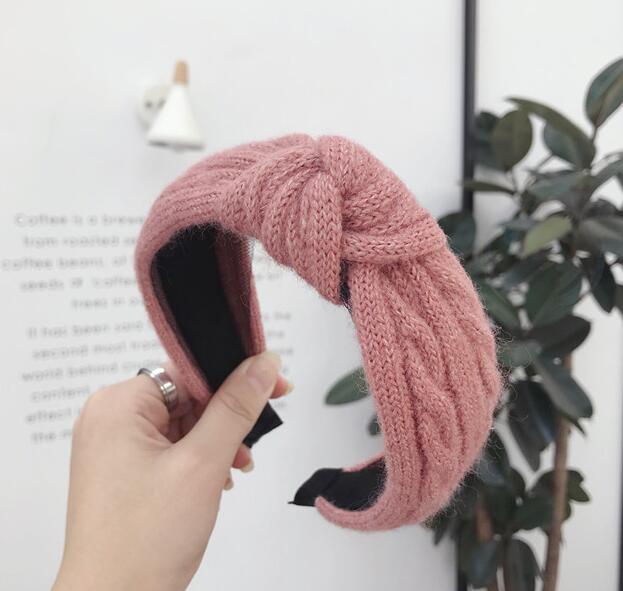 Wool Braided Twist Braid Knotted And Twisted Wide-Sided Headband Headband