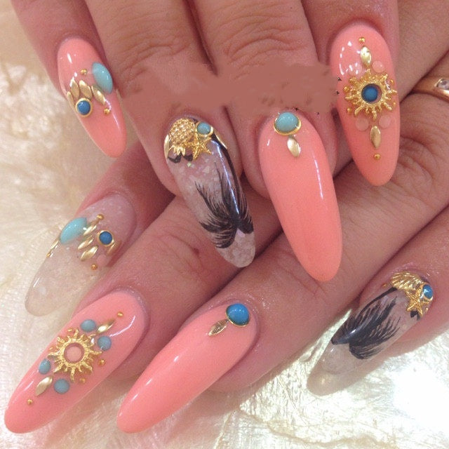 Hollow Hexagon Metal Nail Art Decorations