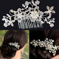 Big European Pearl Rhinestone Hair Comb Comb Bride Bride Wedding Accessories Wholesale Headwear Alloy