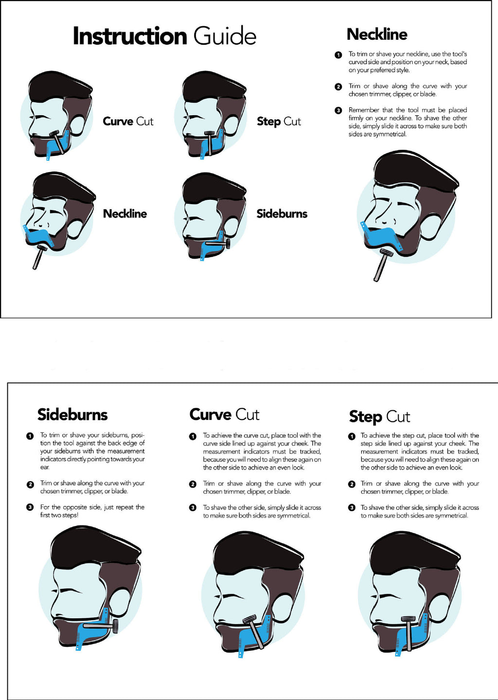 Transparent Appearance Double-sided Beard Styling Comb Modeling Template Ruler Modeling Tool Beard Comb