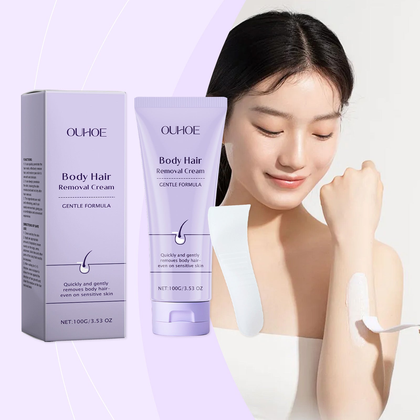Ouhoe Gentle Body Depilatory Cream Mild Ingredients Hydrating