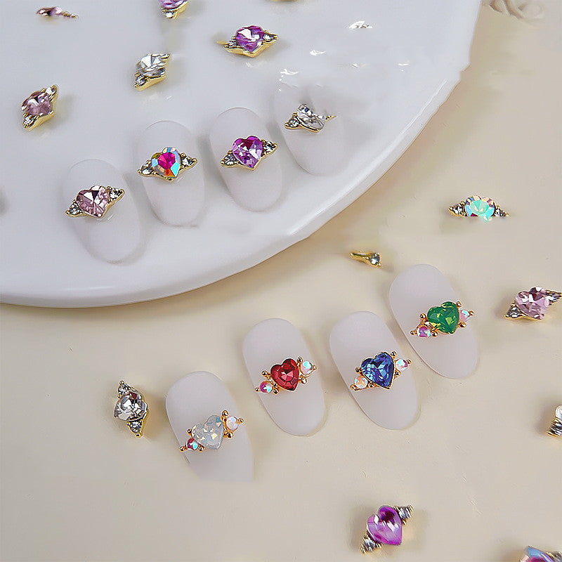 Love Ring Faceted Crystal Diamond Nail Ornament
