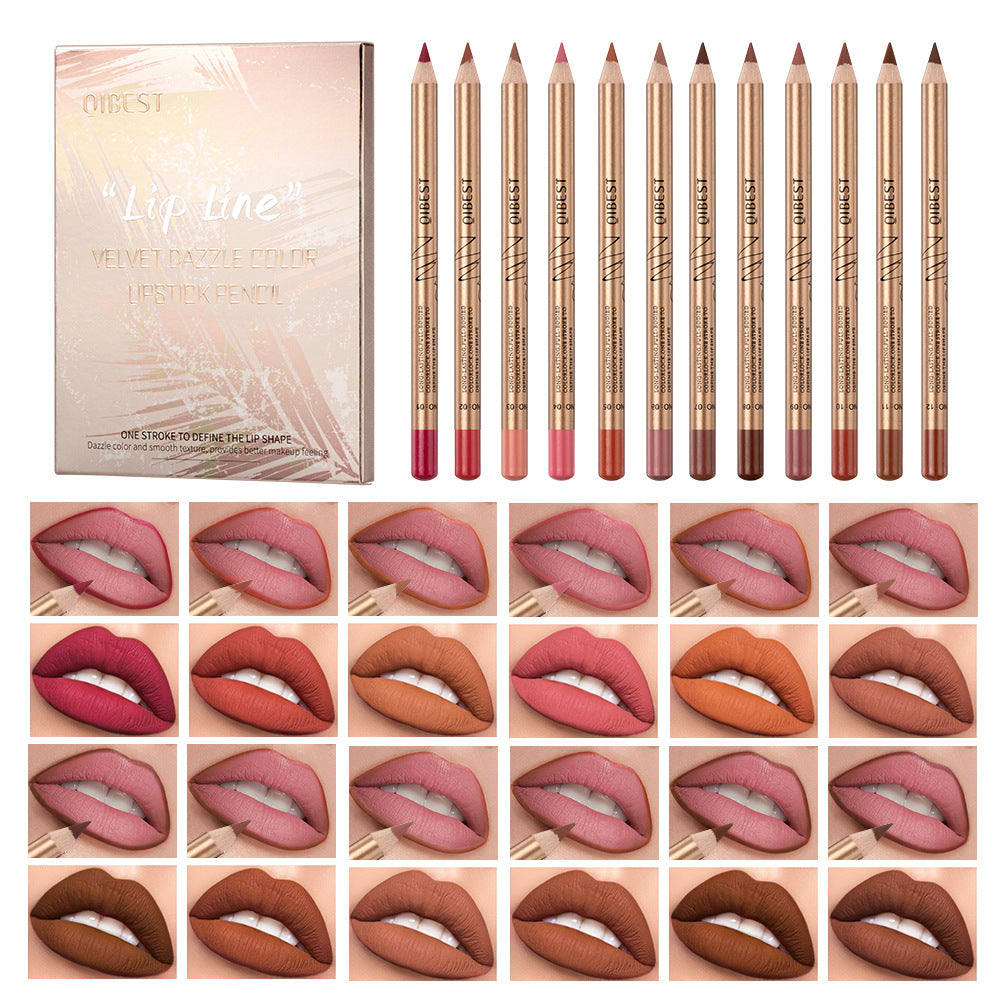 Colorful Non-smudgeable Long-lasting Non-stick Lip Liner Set