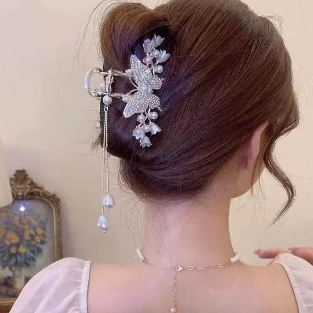 Butterfly Pearl Tassel Hair CurlerHair Catching
