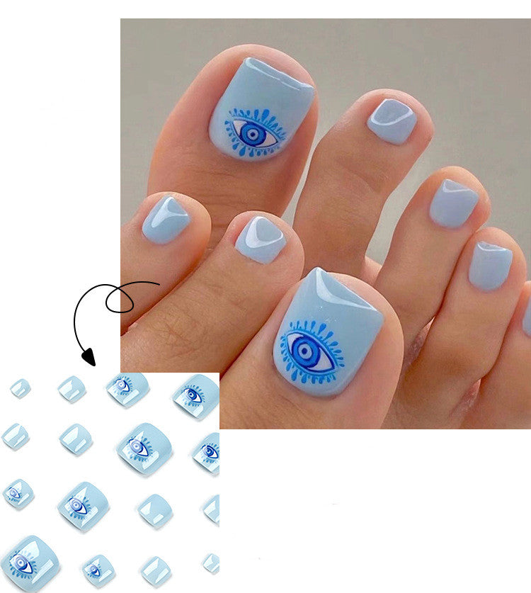 Wear Nail Blue Toenail Cool Eyes Nail Manicure Foot Nail Patch