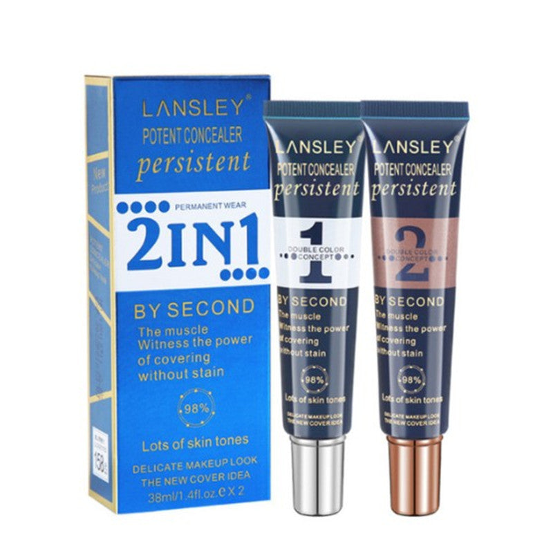 Two-tone Concealer To Cover Acne Marks And Foundation 2-in-1