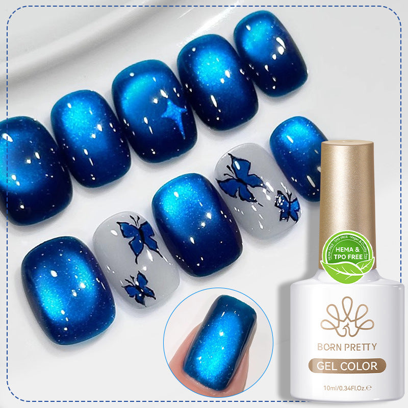Born Pretty Blue Color Light Cat Eye Polarized Shifting Sand Eye Nail Polish Gel