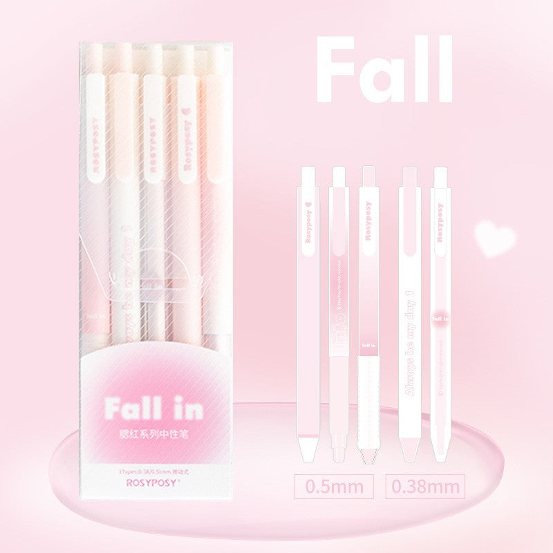 Gel Pen Set Blush Gradient Writing Signature