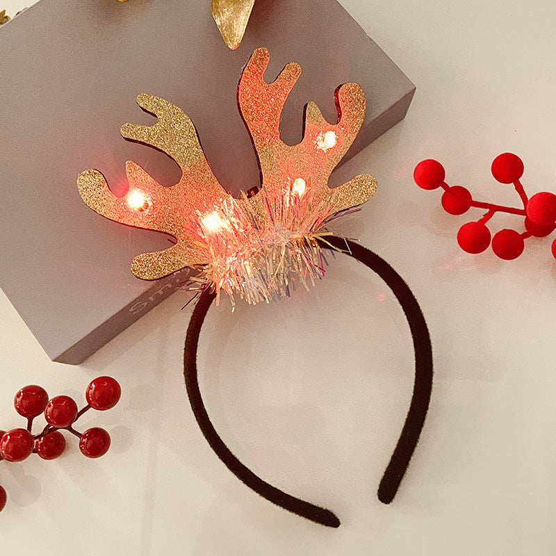 Christmas Antlers Hairband Decoration Plush