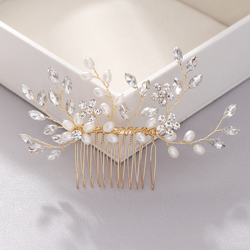 Hand-woven Pearl Hair Comb Hair Comb Headdress