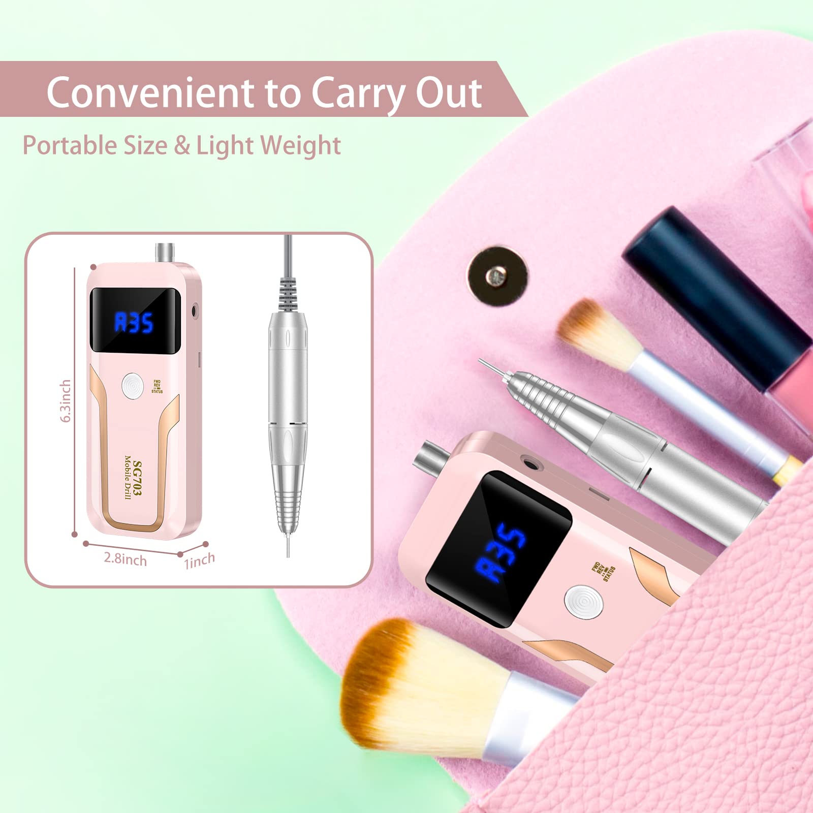 SG703 LED Nail Lamp Portable Rechargeable Nail Removal