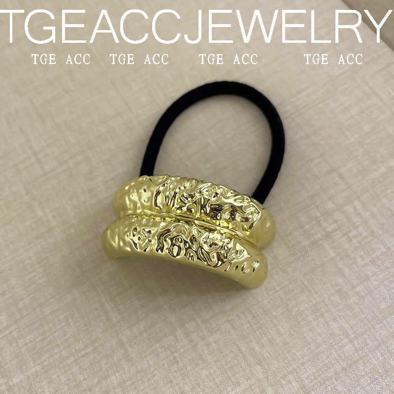 European And American Cold Style Geometric Metal Concave-convex Stretch Retro Head Rope