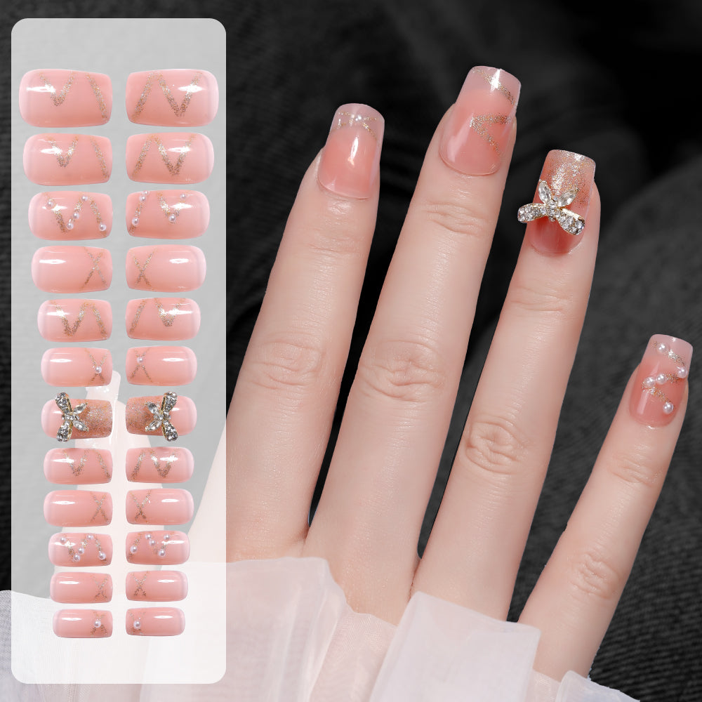 Fake Nail Patches Hand Wearing Art