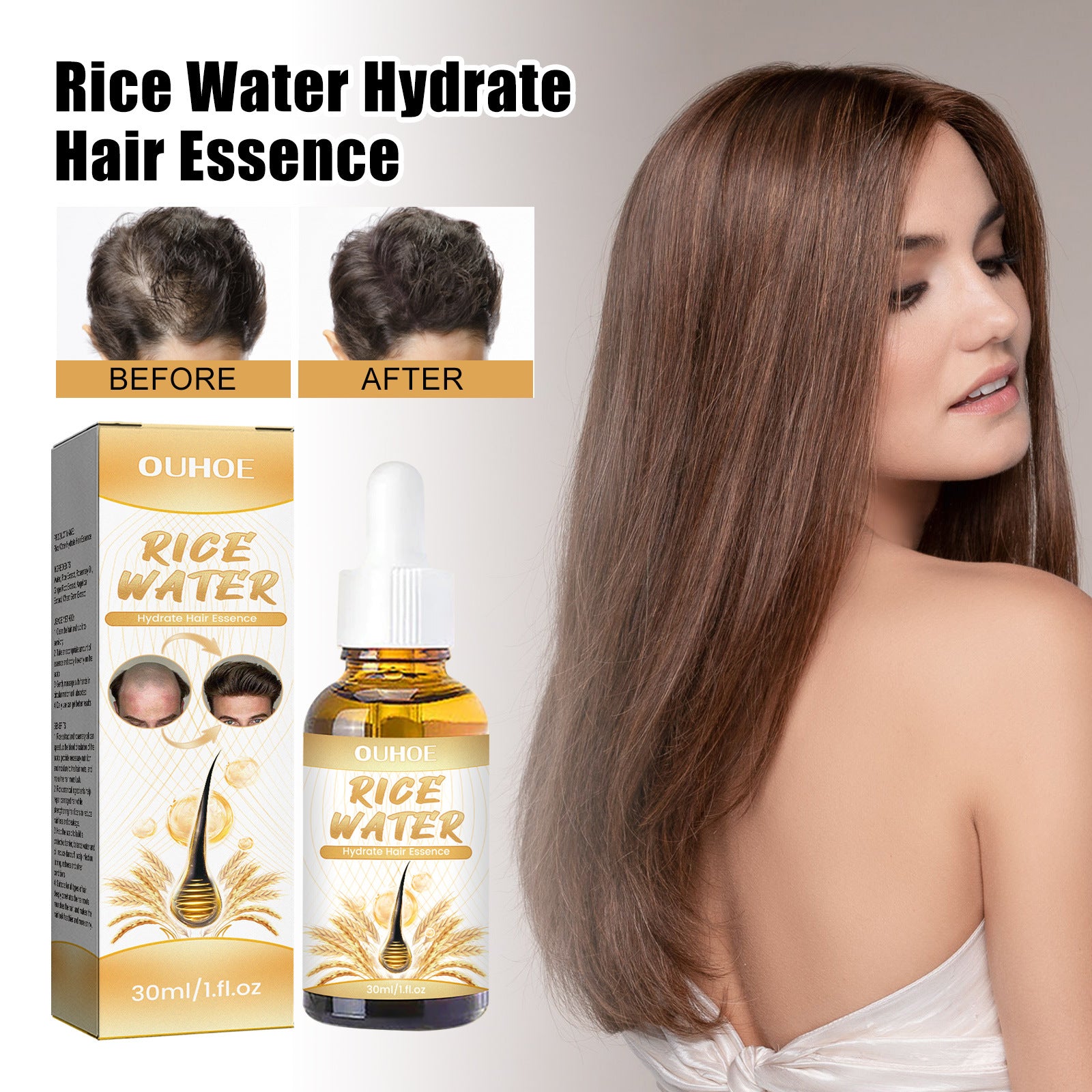 Ouhoe Hair Repair Dull Soft Hair Scalp Massage Care Dense