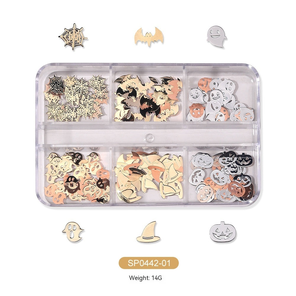 Halloween Alloy Skull Nail Ornament