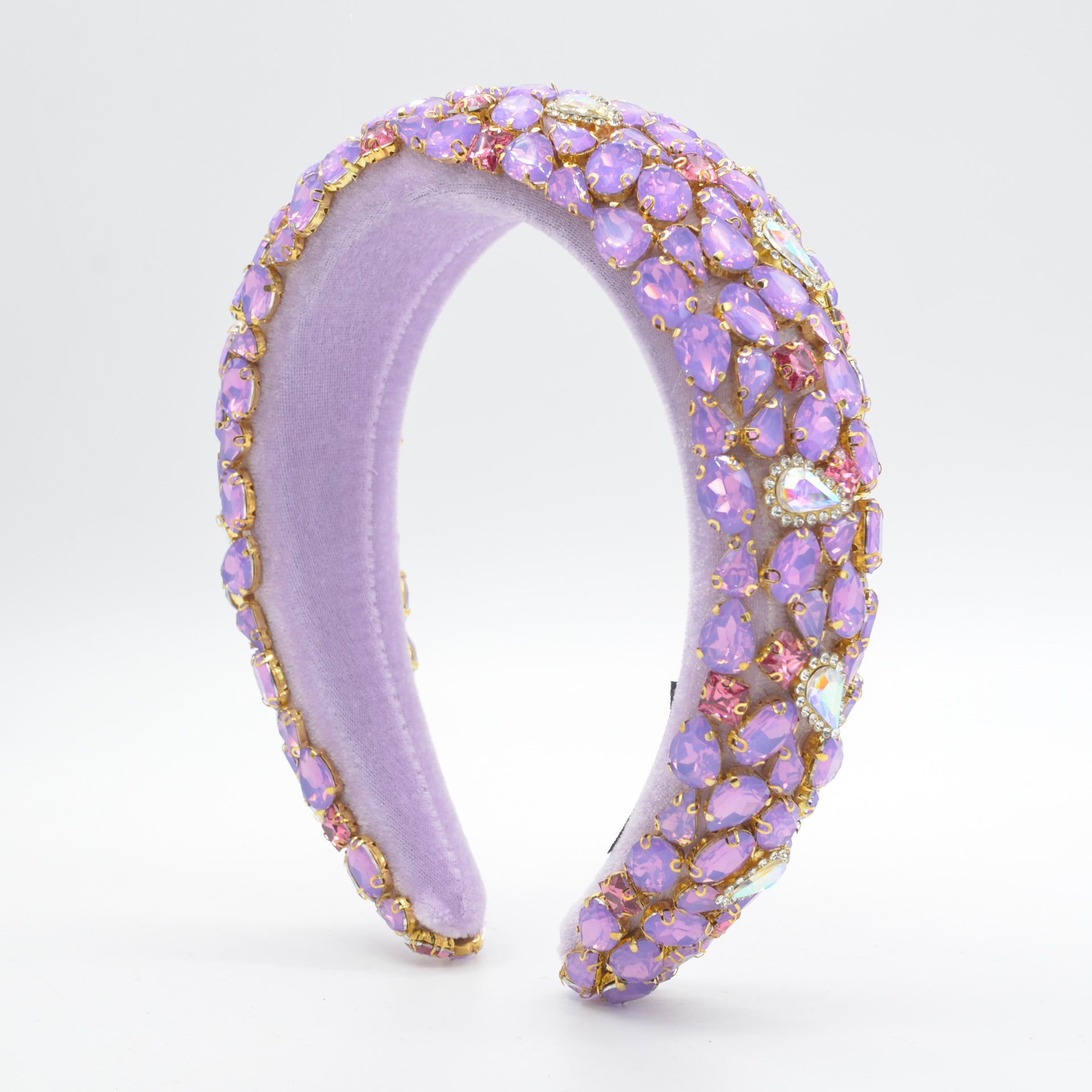 Rhinestone Gem Sponge Wide-brimmed Handmade Headband